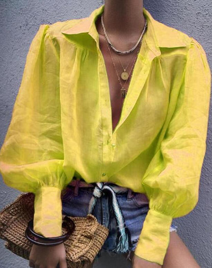 Modische Bluse mit Laternenärmeln von Gunda