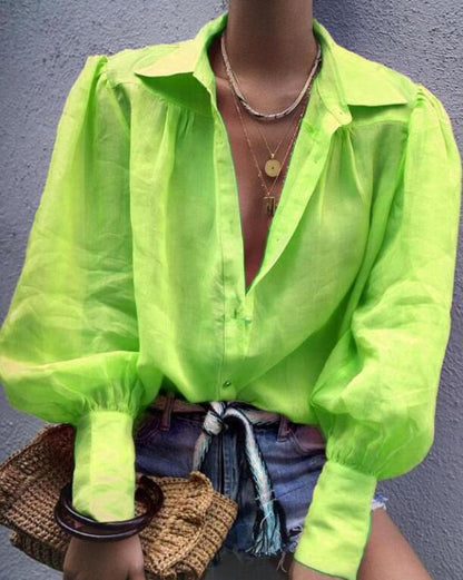 Modische Bluse mit Laternenärmeln von Gunda