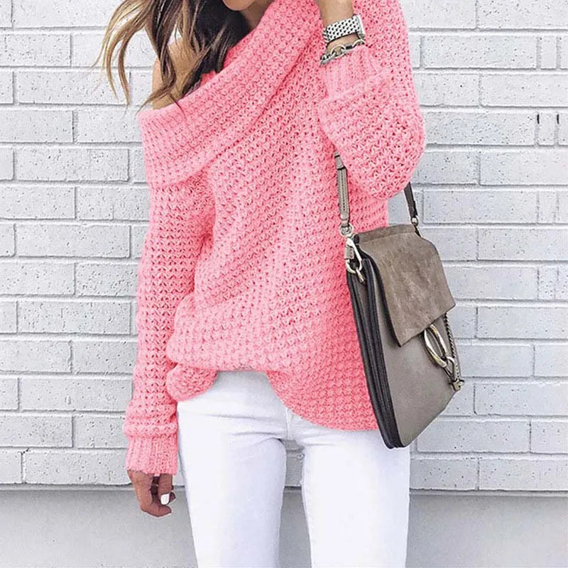 Augusta Off-Shoulder Knit Sweater for Autumn