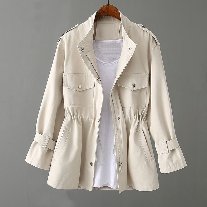 Krohn-e | Einfarbige Jacke mit Kordelzug für Frauen