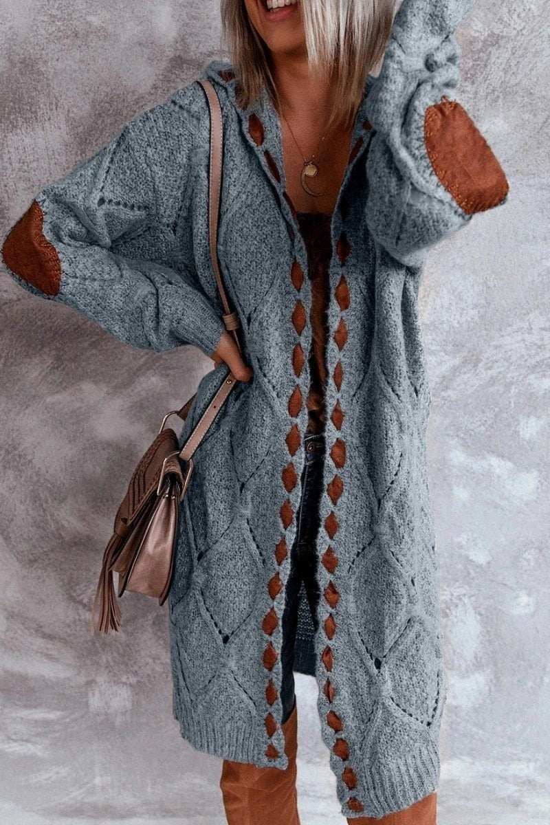 Krohn-e | Stilvoller Damen Cardigan mit Verspielten Details und Langer Passform
