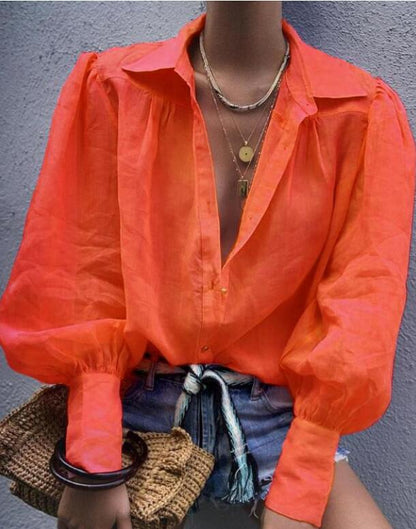 Modische Bluse mit Laternenärmeln von Gunda