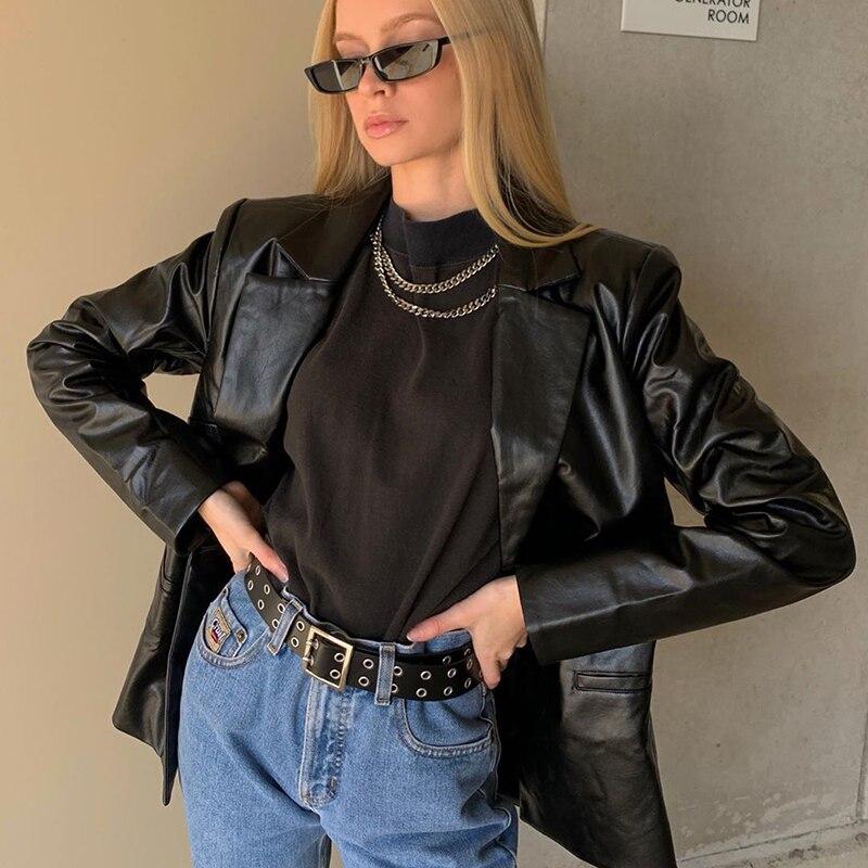 Krohn-e | MODACHIC Freizeitblazer aus PU-Leder