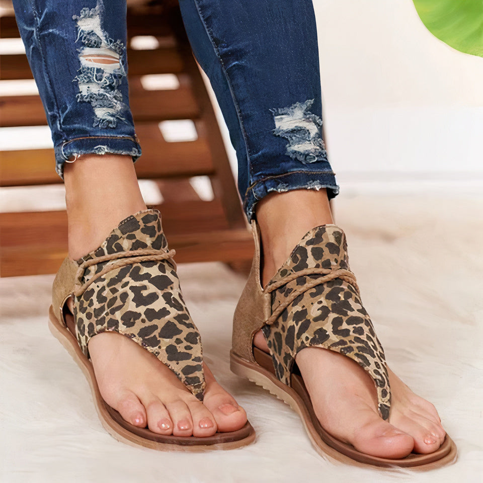 Lilly Boho Sandalen mit Tierprint