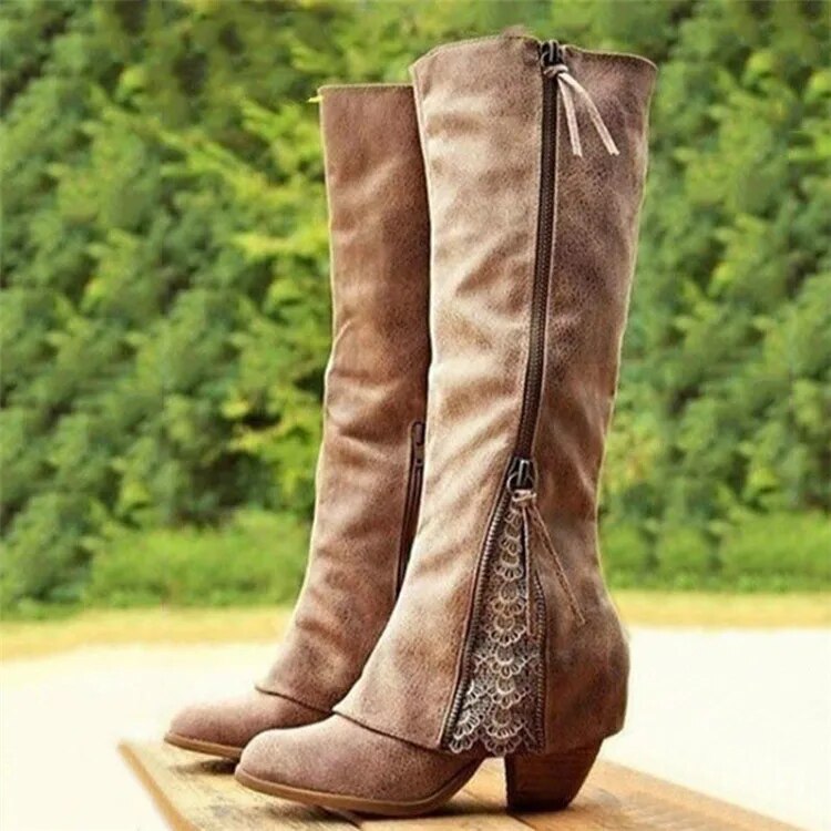 Krohn-e | Weinlese High Heeled Stiefel