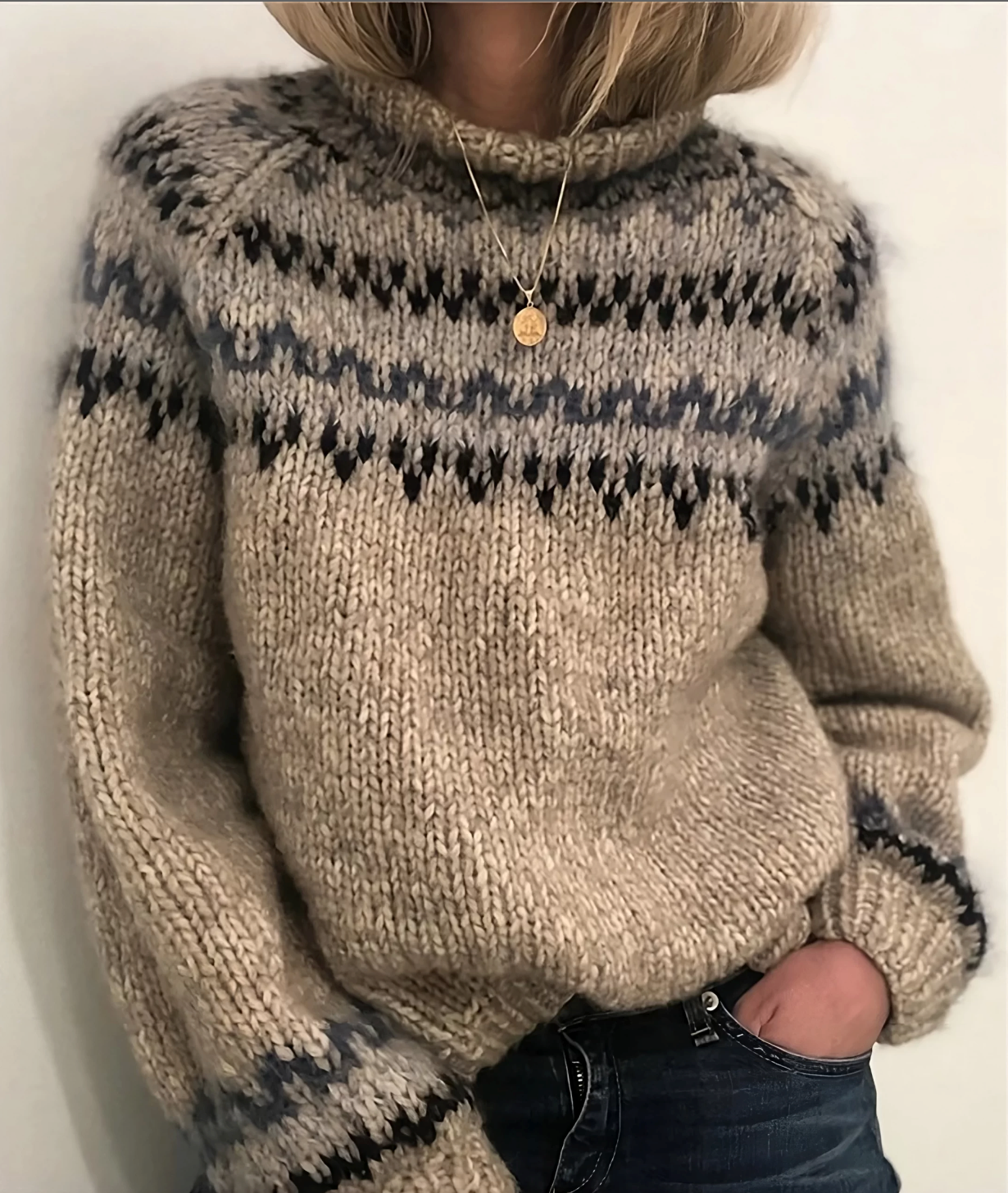 Weicher Rollkragenpullover für Damen aus Islandwolle
