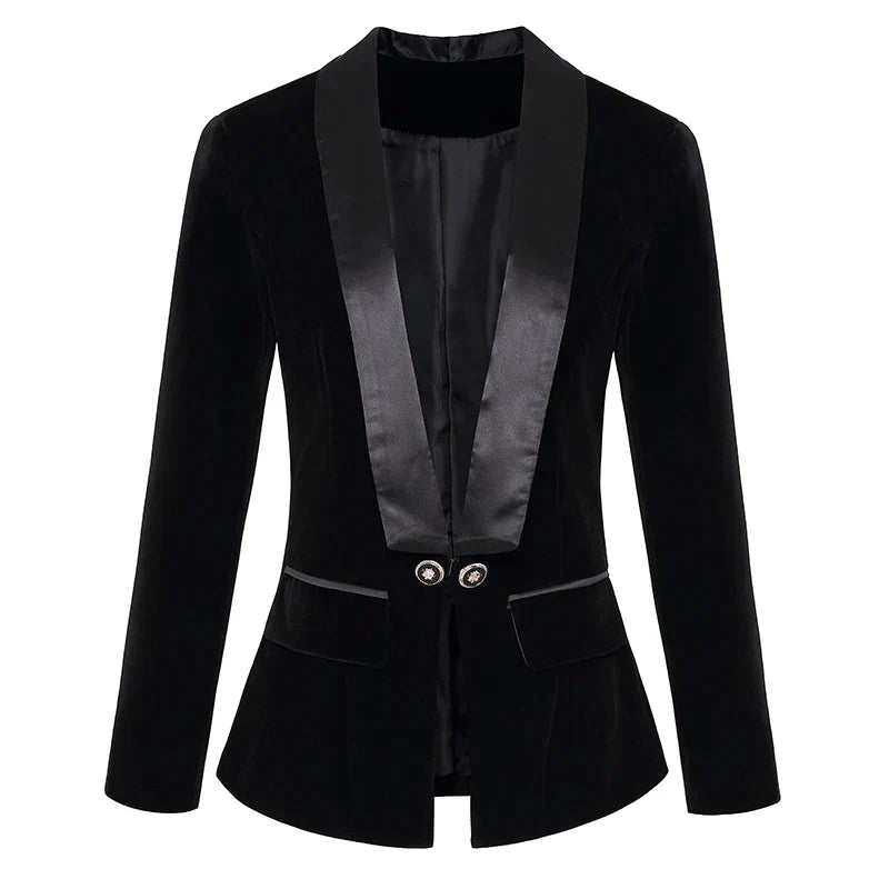 Avelena Smoking Jacket with Satin Lapels