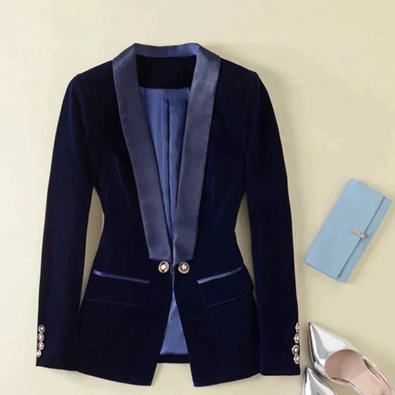 Avelena Smoking Jacket with Satin Lapels