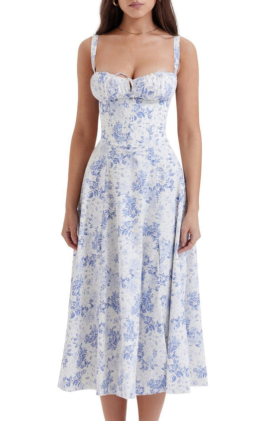 Damen-Midikleid im eleganten A-Linien-Korsett-Stil