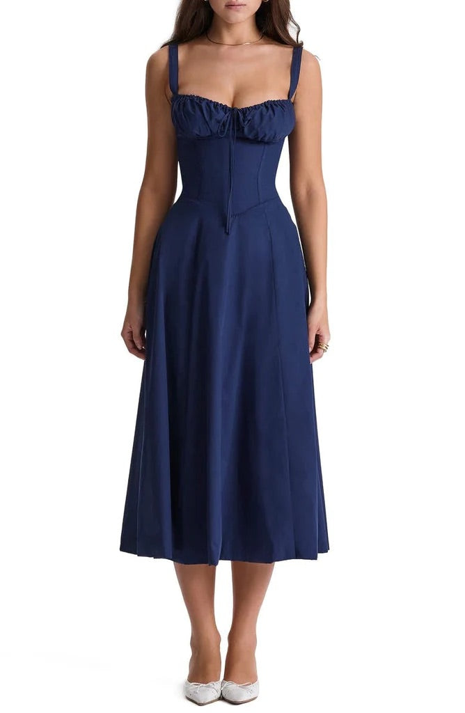 Damen-Midikleid im eleganten A-Linien-Korsett-Stil