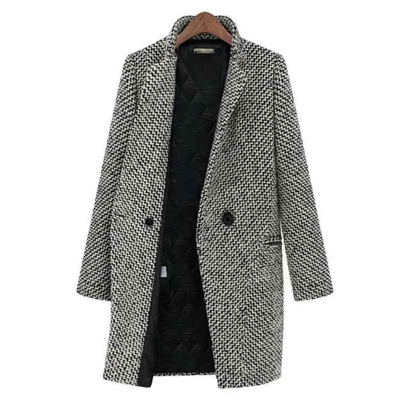 Krohn-e | Winterjacke schwarz-weiß - elegantes Design mit Hahnentrittmuster