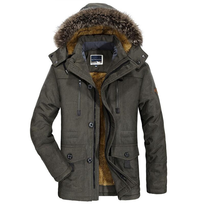 Herren Winterjacke mit Fellkragen