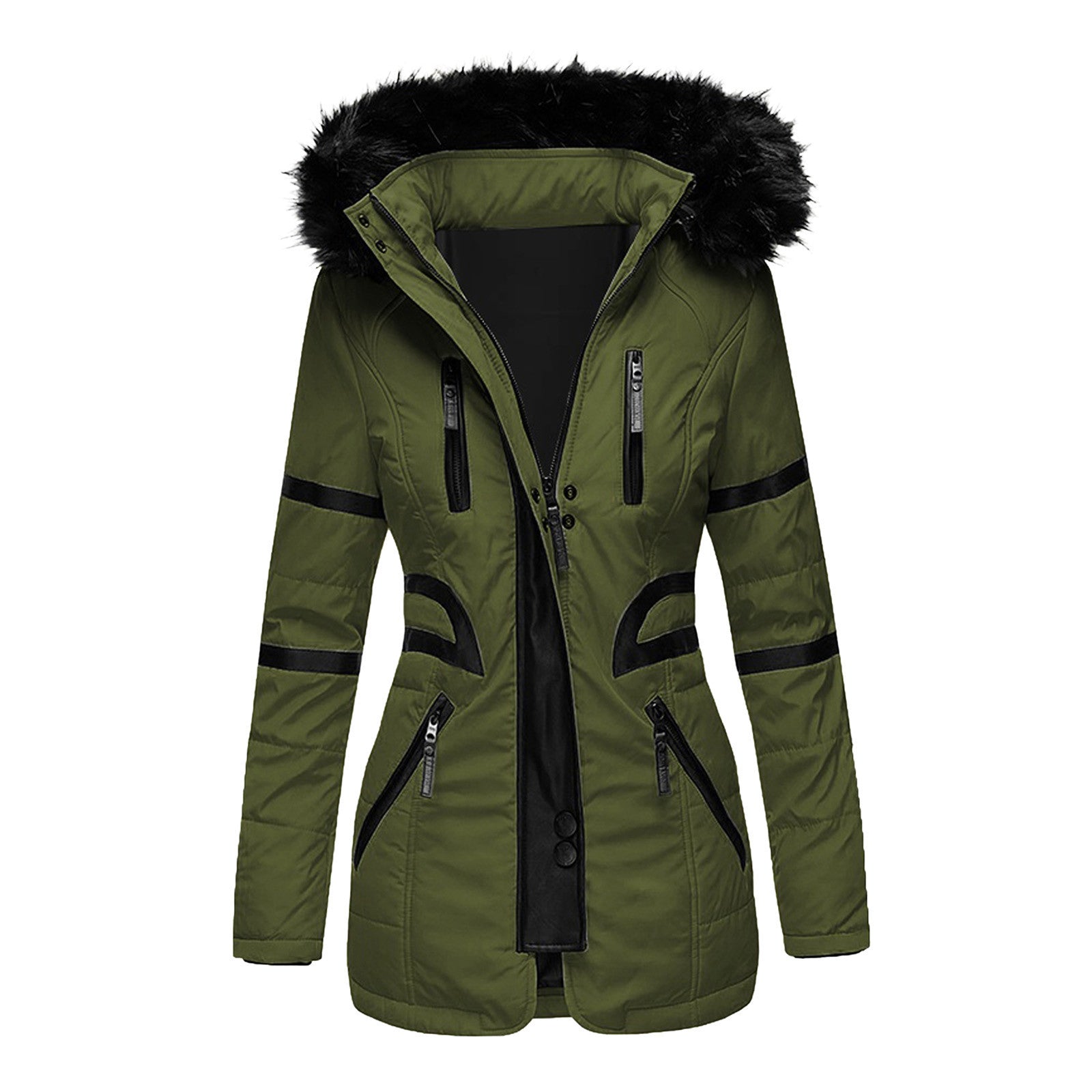 Krohn-e | Damen-Wintermantel mit Kapuze und Wolle