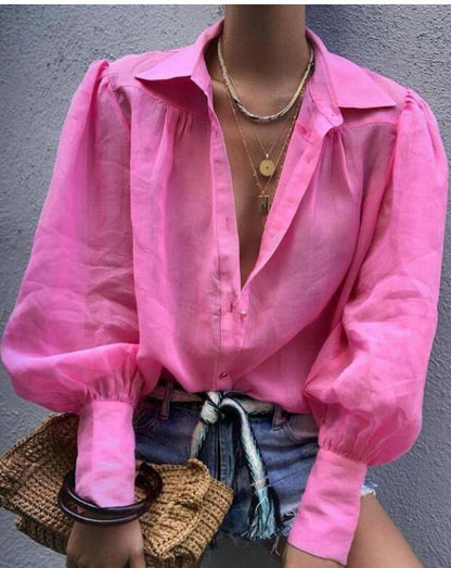 Modische Bluse mit Laternenärmeln von Gunda