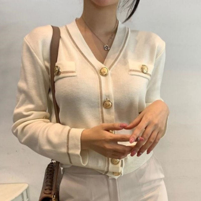 Krohn-e | Damen V-Ausschnitt Cardigan