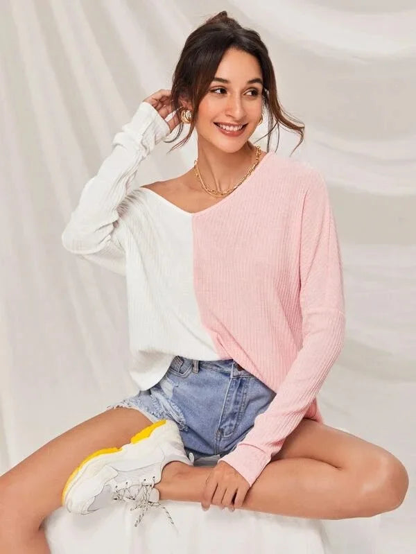 Callie Pullover: Contrast Color Design