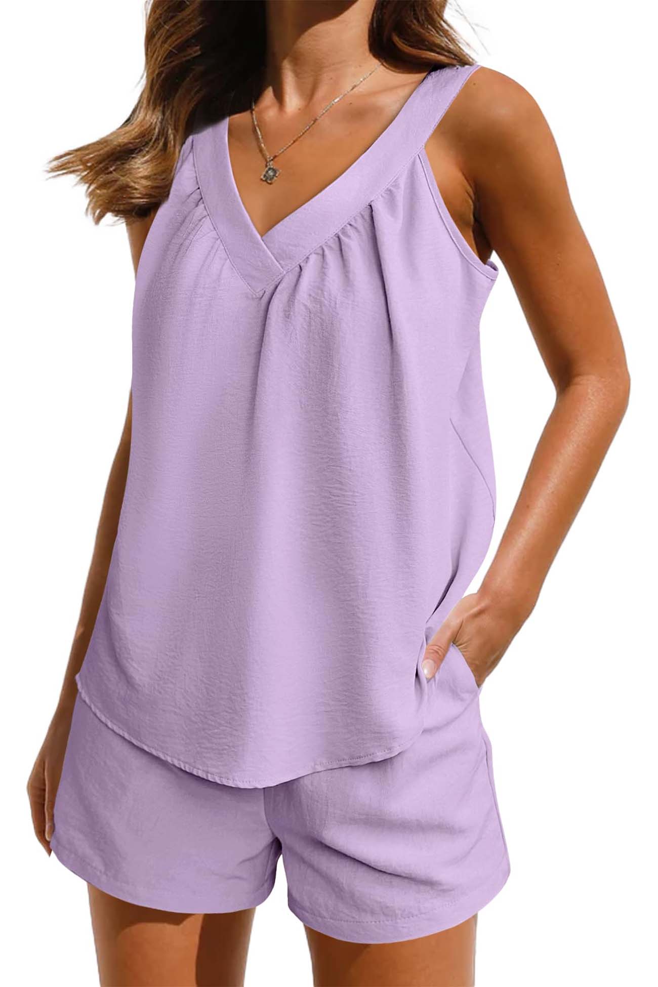 Fudus Damen Halterneck Top und Shorts Set