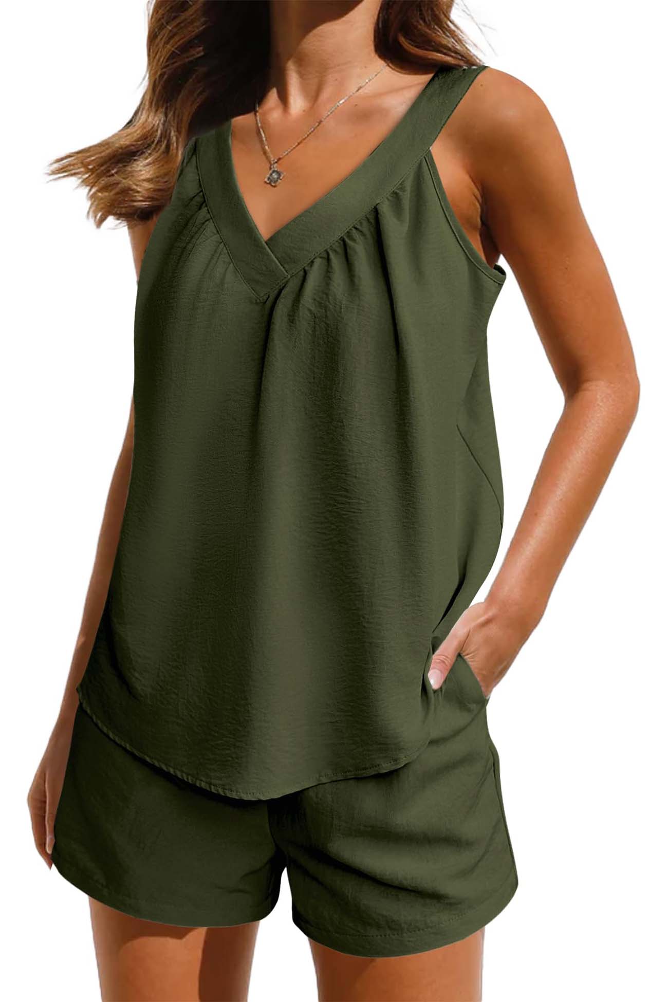 Fudus Damen Halterneck Top und Shorts Set