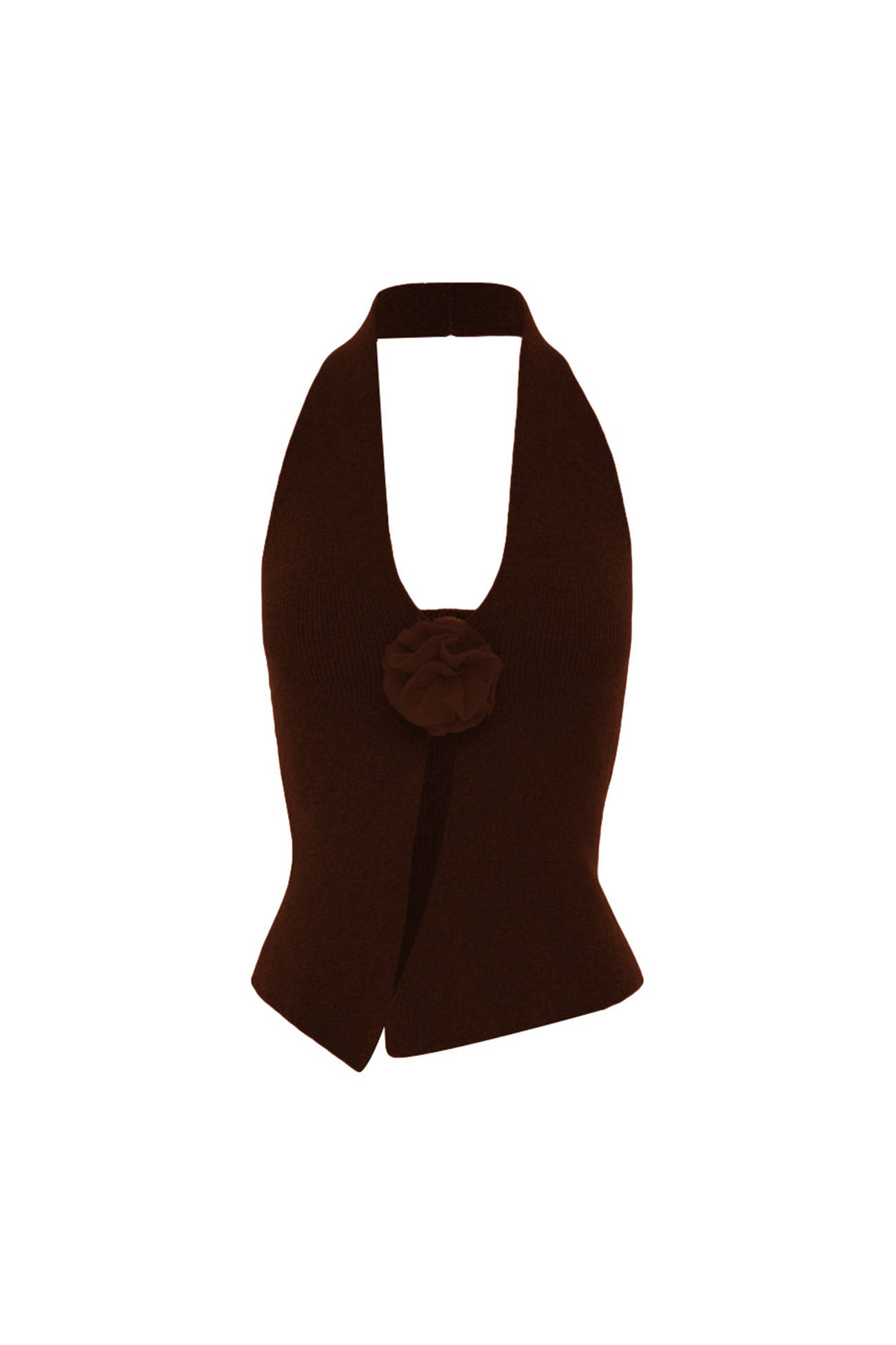 Blumen-Crop-Top mit Rückenausschnitt und Schlitz vorne von Fudus