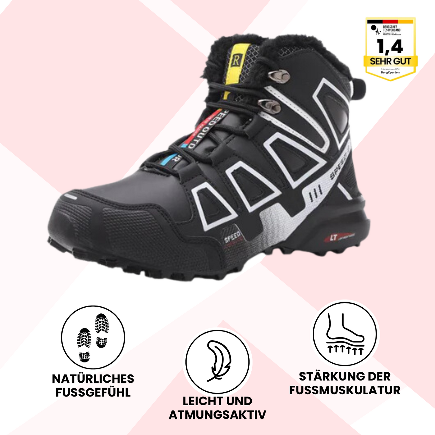 Ergonomische, schmerzlindernde Wanderschuhe von Krohn-e Pro für Herbst und Winter