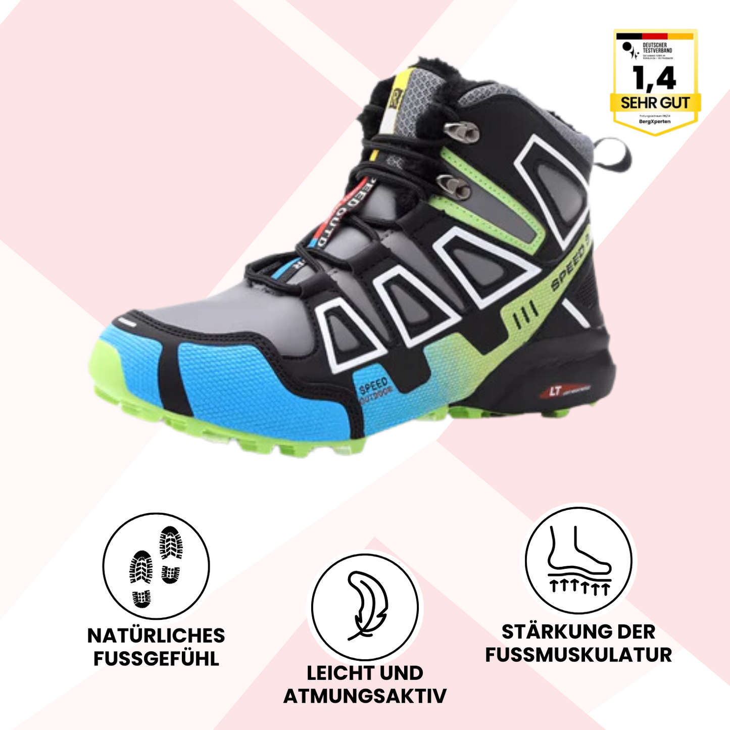 Ergonomische, schmerzlindernde Wanderschuhe von Krohn-e Pro für Herbst und Winter