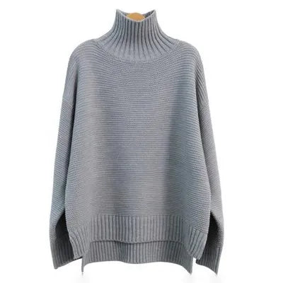 Krohn-e | Oversized Rollkragenpullover Gestricktes Polyester Komfort und Eleganz