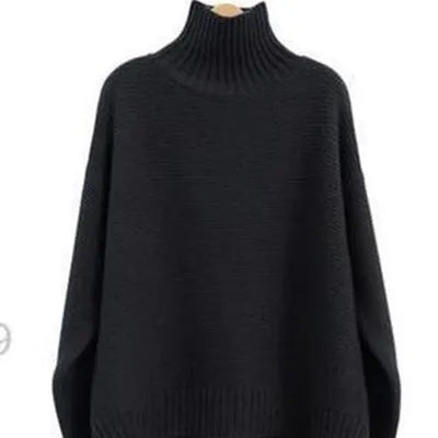 Krohn-e | Oversized Rollkragenpullover Gestricktes Polyester Komfort und Eleganz