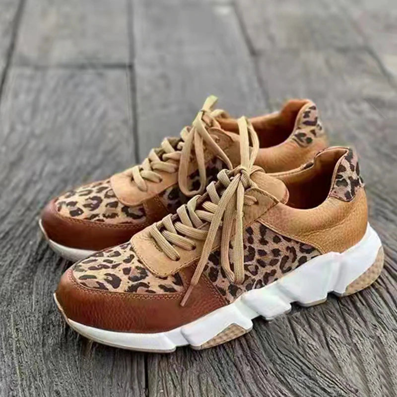 Lenora Leoparden-Sneaker mit Plateau-Sohlen