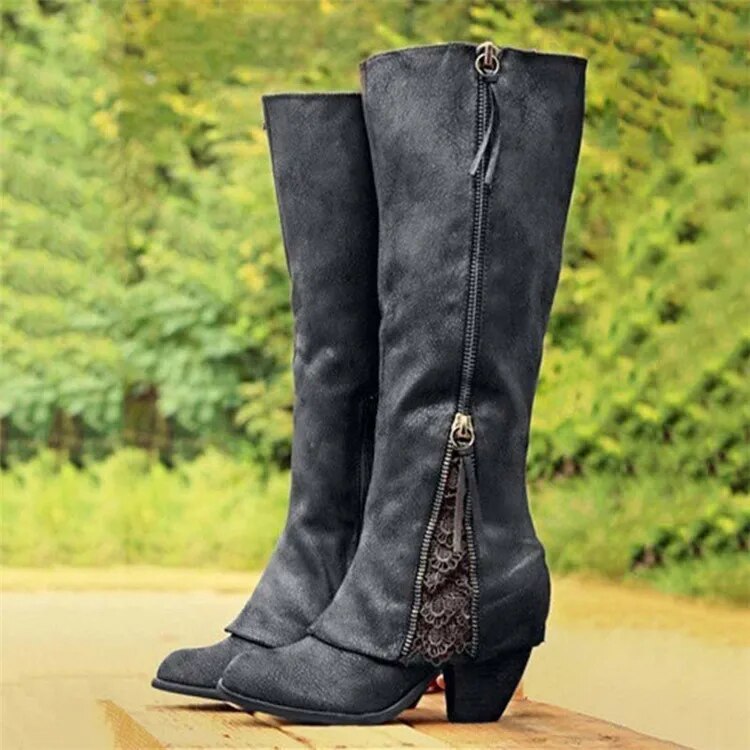 Krohn-e | Weinlese High Heeled Stiefel