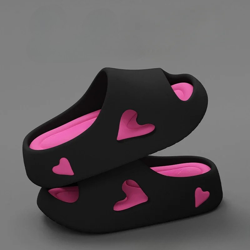 KROHN-E Damen Flip-Flops Herz-Design EVA-Sohle