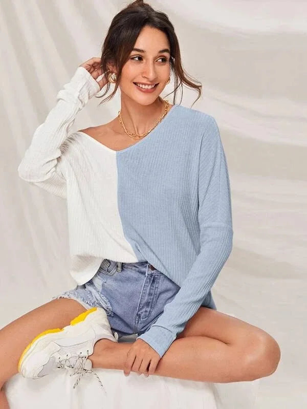 Callie Pullover: Contrast Color Design