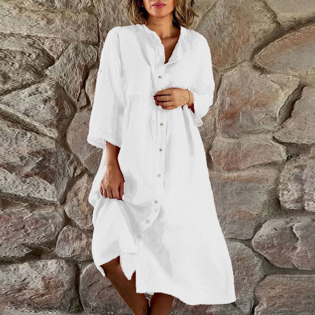 KROHN-E Damen Midi-Kleid Abendkleid fließend klassisch elegant
