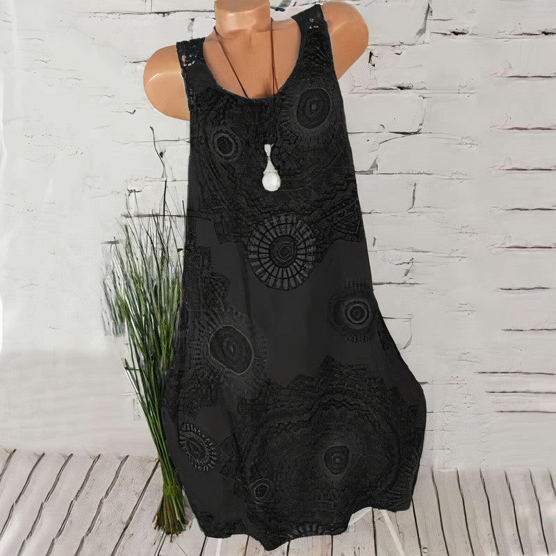 Elegantes, buntes Sommerkleid Helga