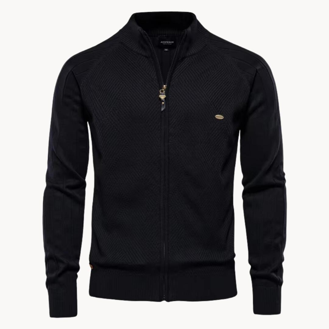 Victor | Herren Strickjacke mit Reißverschluss Stehkragen