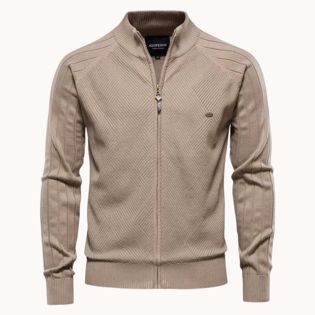 Victor | Herren Strickjacke mit Reißverschluss Stehkragen