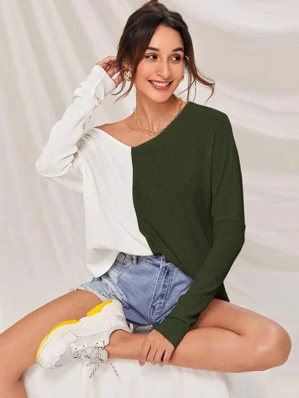 Krohn-e | Kontrastfarbiger Pullover