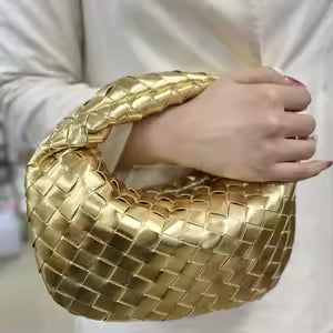 Krohn-e | Luxuriöse Geflochtene Handtasche in Metallic