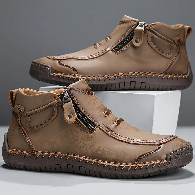 Bruno | Herren Leder Ankle Boots Reißverschluss Handgenäht