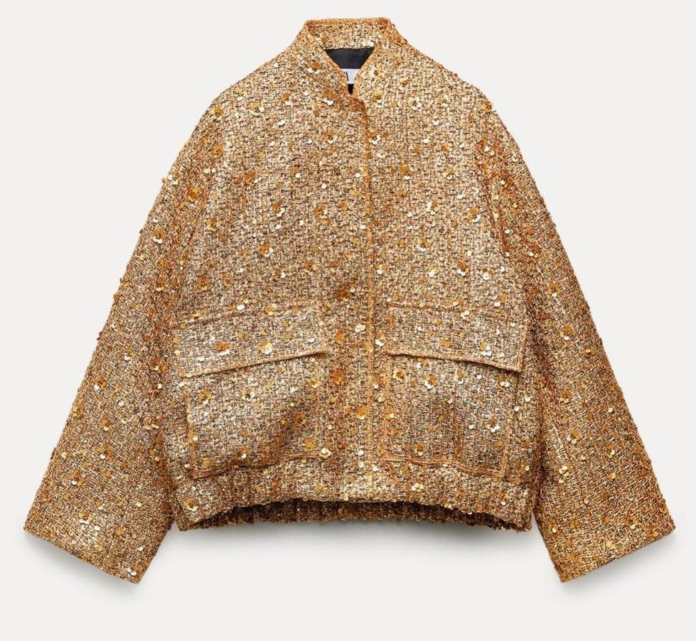 Krohn-e | Paillettenjacke Glänzender Look Elegante Aussage