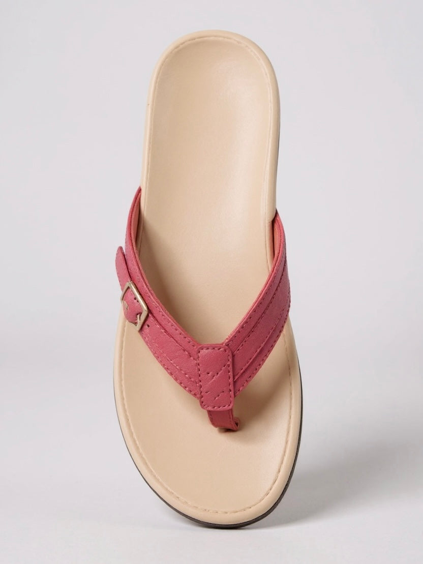 KROHN-E Damen Zehentrenner Gepolstert Leicht Sommer-Sandalen