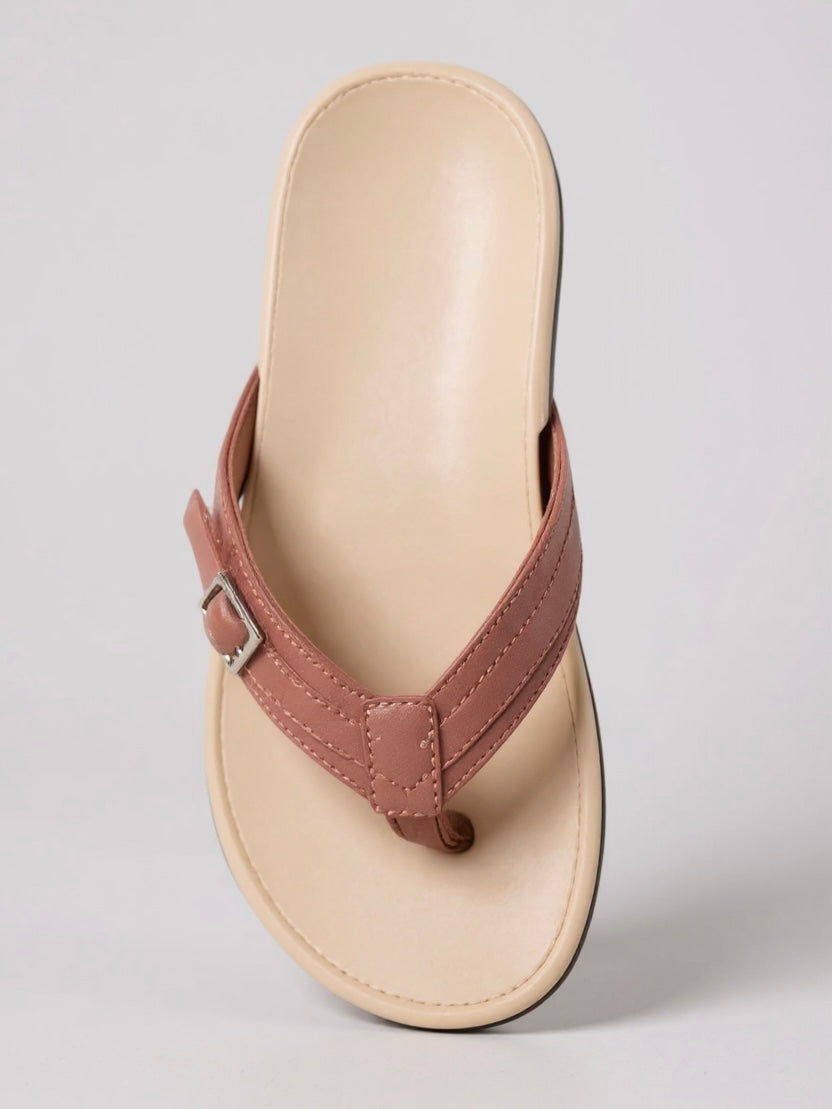 KROHN-E Damen Zehentrenner Gepolstert Leicht Sommer-Sandalen
