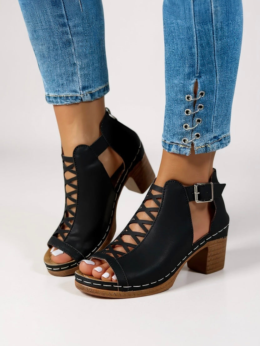 KROHN-E Damen Sandalen Polsterung verstellbare Riemen