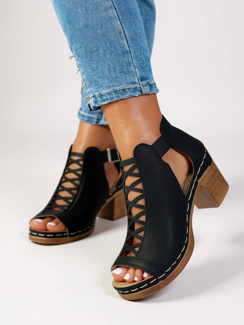 KROHN-E Damen Sandalen Polsterung verstellbare Riemen Fußgewölbestütze