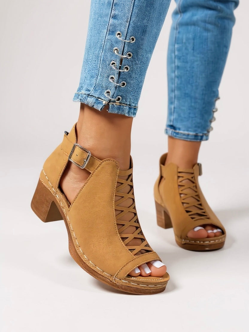 KROHN-E Damen Sandalen Polsterung verstellbare Riemen Fußgewölbestütze