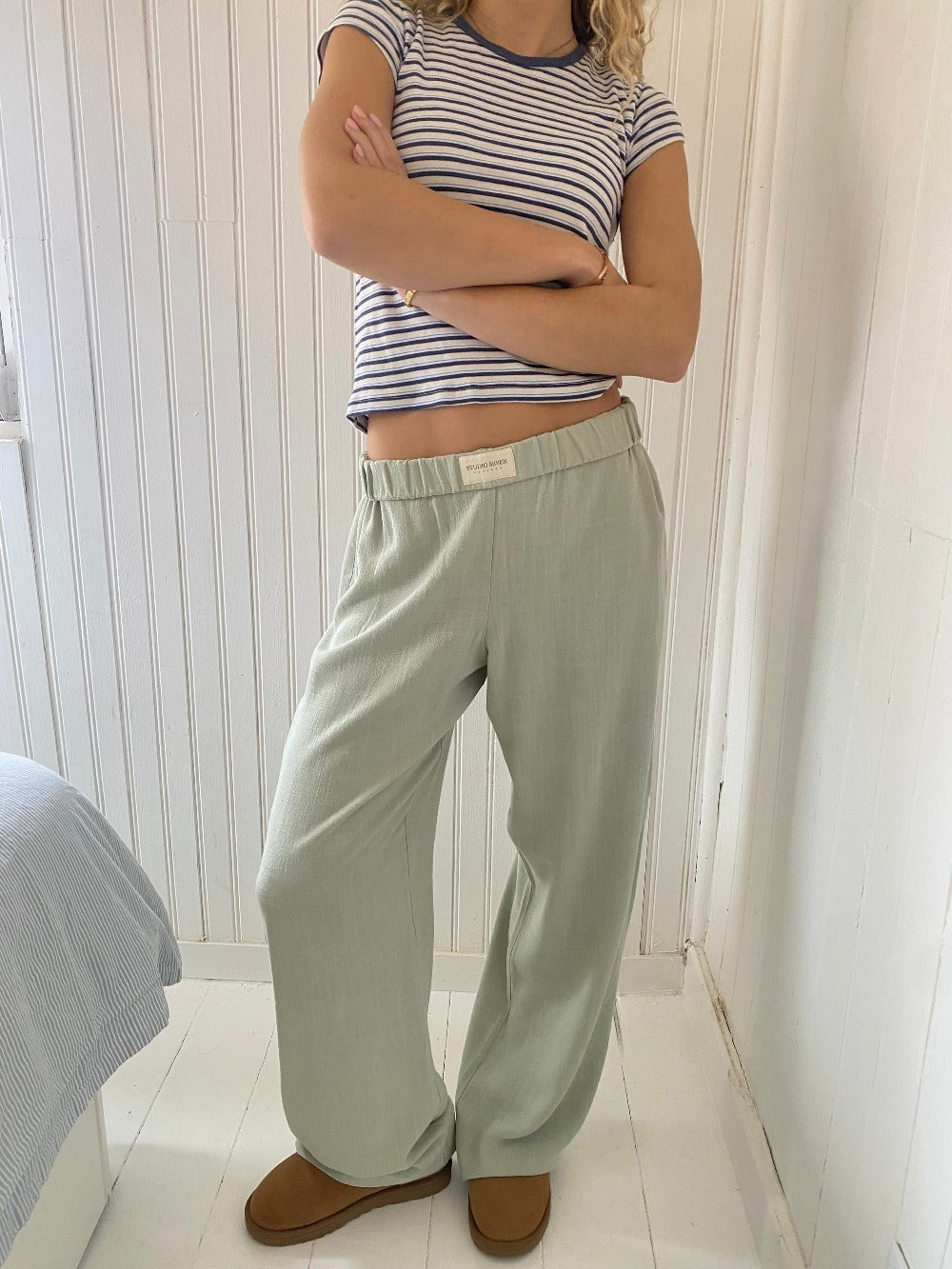 Sabena | Damen Lounge Hose Wide Leg Elastischer Bund Sommer