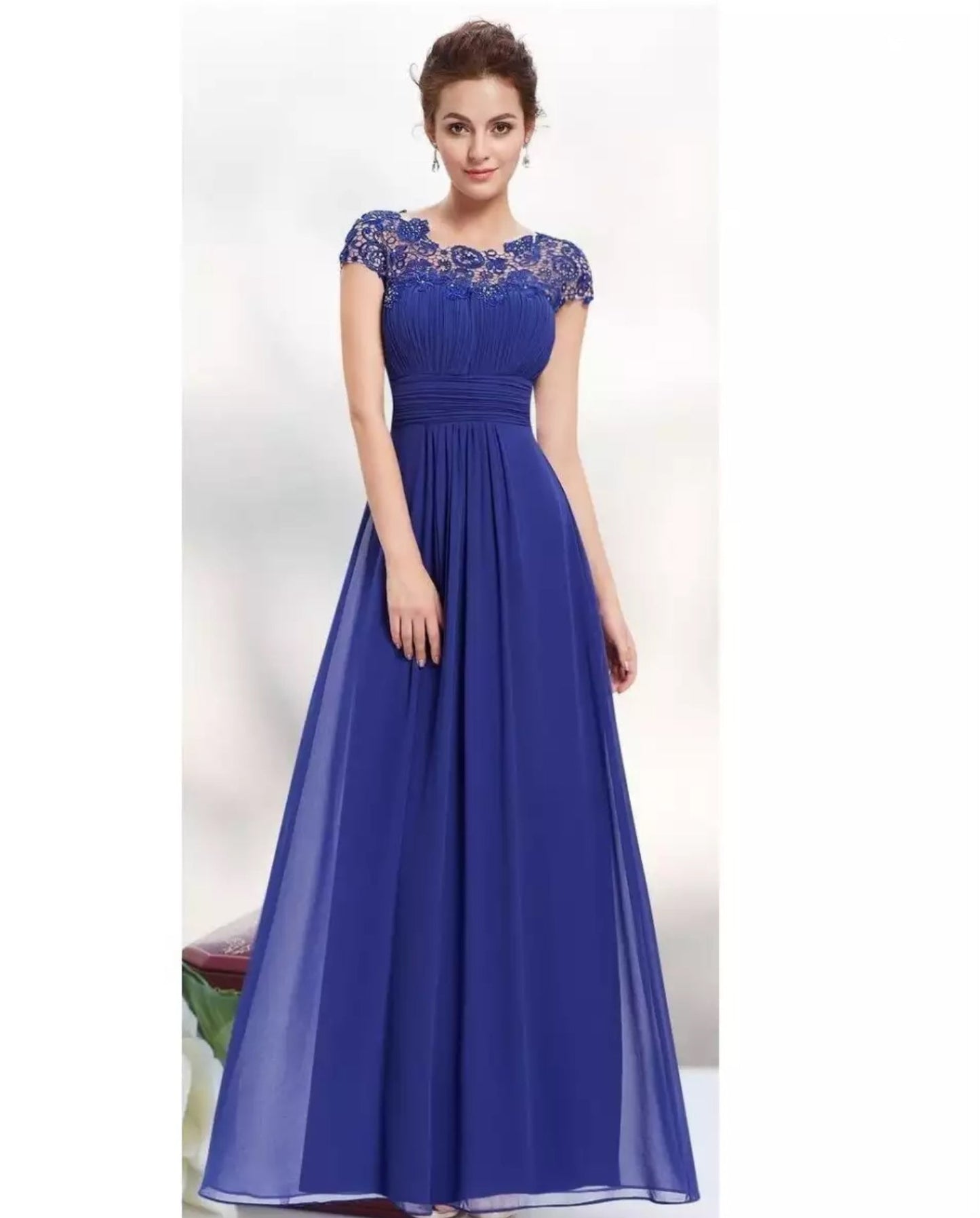 KROHN-E Damen Festkleid A-Linie Spitze Hochzeitsfeier Abendkleid
