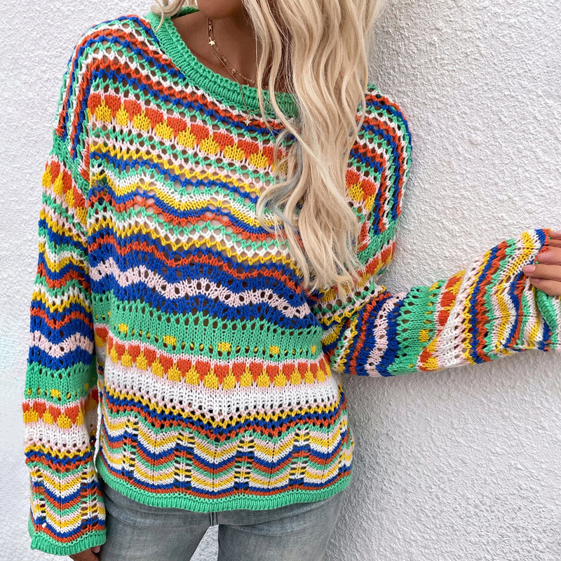 Krohn-e | Gestreifter Strickpullover Mit Feinem Design