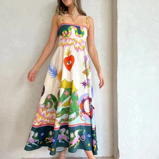 Elegantes Maxikleid von Marie mit Print