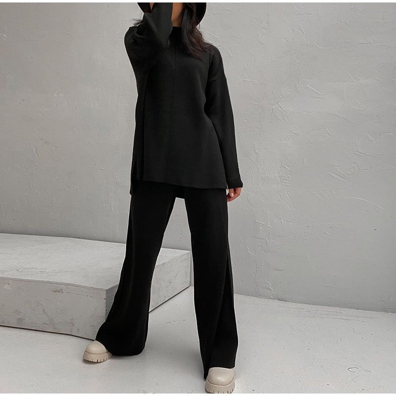 Krohn-e | Übergröße Damen Loungewear Satz mit Weitem Bein