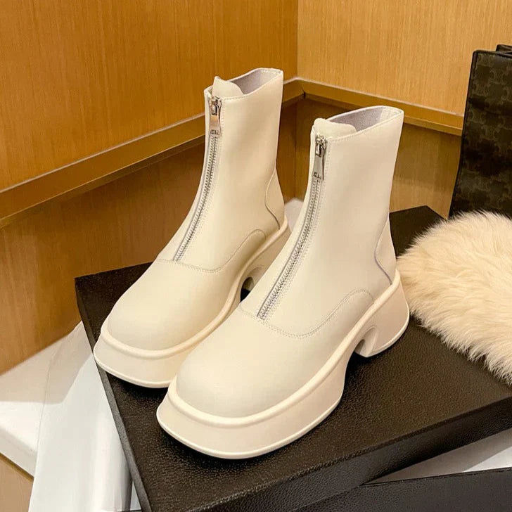 Krohn-e | Echtes Leder Modefell Winterstiefel